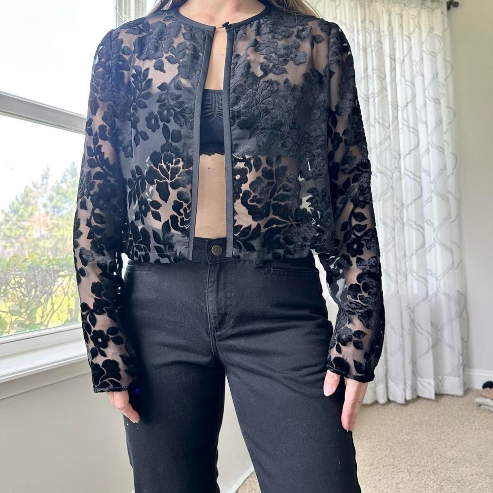 Sheer Floral Cardigan